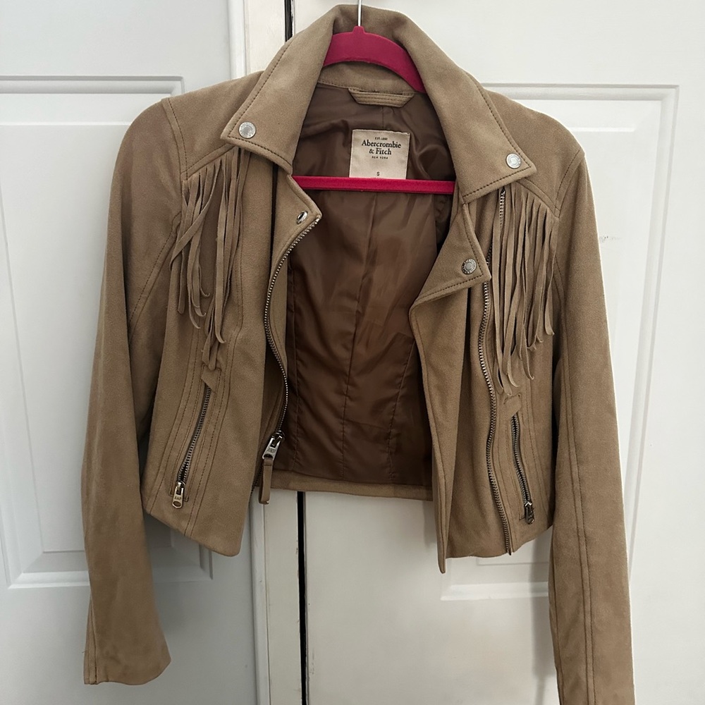 Abercrombie & Fitch Brown Suede Fringe Jacket